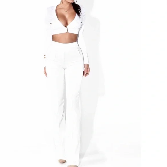 JLUXLABEL white Satin Crop Tops Brand New NWT - Picture 4 of 8